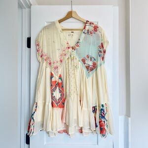 Free People Mended with Scarves Mini Dress